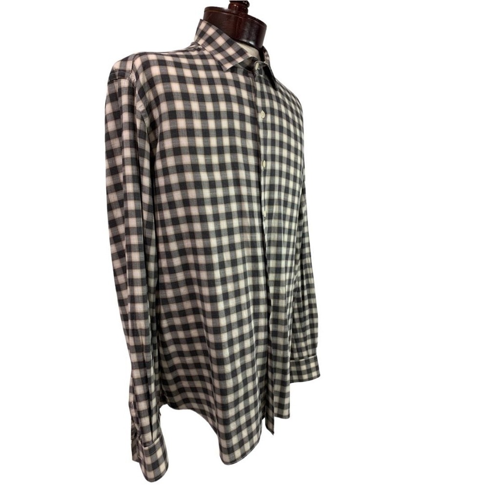 XXL (18 46) Culturata Mens Plaid Button Up Shirt Tailored Fit Italy Lightweight